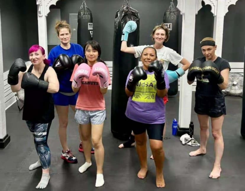 Women's kickboxing class